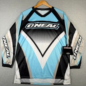 Vintage O'Neal Motocross Jersey '05 Method Girls LT‎ BLU XL Long Sleeve Y2K